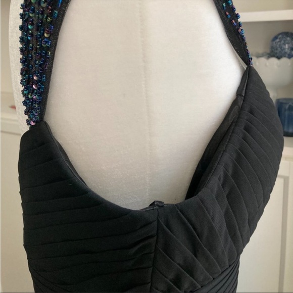 BLACK CAP SLEEVE PROM/BRIDESMAID/EVENING PARTY DRESS - Picture 5 of 8